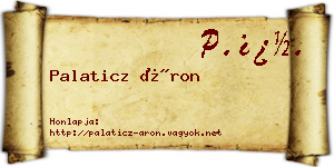Palaticz Áron névjegykártya